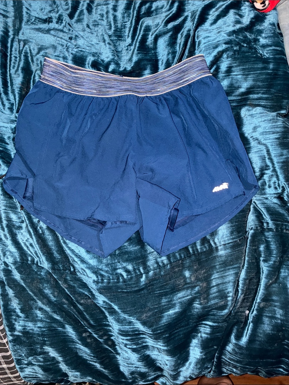 Avia Navy Athletic Shorts with Striped Waistband